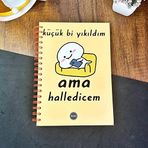 Hediye Ofisi Küçük Bi Yıkıldım Tasarımlı Konuşan Ajanda Akademik Ajanda Yıllık Planlayıcı