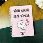 Hediye Ofisi Sütü Çilekli Seni Sürekli Konuşan Ajanda-Akademik Ajanda Planlayıcı