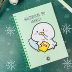 Hediye Ofisi  yaşıyosun Bu Hayatı Tasarımlı Spiralli Sticker'lı Tarihsiz Konuşan Haftalık Planlayıcı Defter Gri Ajanda