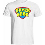 Hediye Panayırı Eğlenceli Ilginç Tshirtler Serisi Süper Bebe Baskılı Tişört - 001-Beyaz