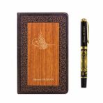 Hediye Rengi 71434 İsme Özel Tuğra Temalı Premium Küçük Boy Kalem ve Defter Seti
