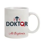 Hediye Rengi İsme Özel Doktor Temalı Kupa Bardak