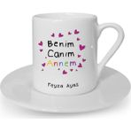 Hediye Rengi Isme Özel Kahve Fincanı Seti - Benim Canım Annem