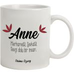 Hediye Rengi Isme Özel Kupa Bardak - Anne - Beyaz