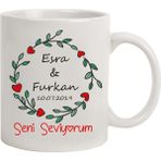 Hediye Rengi İsme Özel Tasarımlı Kalpli Sonsuzluk Kupa Bardak