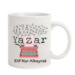 Hediye Rengi İsme Özel Yazar Temalı Kupa Bardak