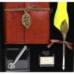 Hediye Sandalı Divit Hokka Defter ve Tüylü Kalem Seti