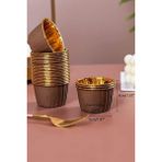 Hediye Sep Kahverengi Gold Muffin Cupcake Kalıbı Kek Kapsülü 25'Li