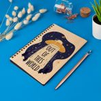 Hediye Sepeti Hediyesepeti Out Of This World Tasarımlı Ahşap Kapaklı Defter