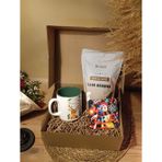 Hediye Seti Kutulu - Kupa & Bardak Altlığı ve %100 Arabica Espresso Çekirdek Kahve 250gr
