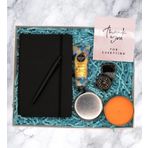 HEDİYE SETİ - SAATLİ ÇAKMAK & DEFTER & ROLLER KALEM & EL KREMİ & MUM