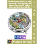 #Hediye Şık Dekoratif 3 Bölmeli Vitamin Hap Tablet İstanbul Temalı İlaç Saklama Kutusu 5 X 5 Cm