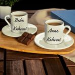 Hediye Vakti Anne Baba Kahvesi 2li Fincan Seti - Renkli - 99 ml