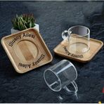 Hediye Vakti Kişiye Özel Cam Çay Fincan Seti 2 Li 200 ml
