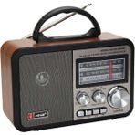 Hediye Vakti Nostaljik Ahşap Tasarımlı Bluetooth Hoparlör | Fm/am Radyo Destekli Şarjlı ve Taşınabilir Retro Radyo Model-3 - Kahverengi