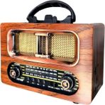 Hediye Vakti Nostaljik Ahşap Tasarımlı Bluetooth Hoparlör | Fm/am Radyo Destekli Şarjlı ve Taşınabilir Retro Radyo Model-4 - Kahverengi