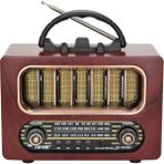 Hediye Vakti Nostaljik Ahşap Tasarımlı Bluetooth Hoparlör | Fm/am Radyo Destekli Şarjlı ve Taşınabilir Retro Radyo Model-5 - Kahverengi