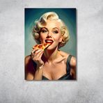 Hediye Vakti Retro Marilyn Monroe Pizza Poster - 20x28 cm Duvar Dekoru