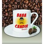 Hediye Zengini Kişiye Özel Baba Candır Tasarımlı Beyaz Kahve Fincanı