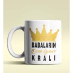 Hediye Zengini Kişiye Özel Babaların Kralı 3 Tasarımlı Beyaz Kupa