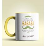 Hediye Zengini Kişiye Özel Dünya'nın En Yakışıklı Babası Tasarımlı Altın Sarı Simli Kupa