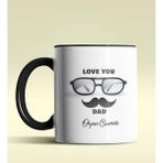 Hediye Zengini Kişiye Özel Love You Dad 2 Tasarımlı Siyah Kupa Bardak