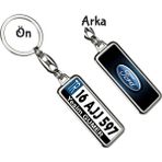 Hediye Zengini Kişiye Özel Plaka Metal Anahtarlık | Ford Metalik Logo - Gümüş