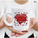 Hediyeci Abla I Love You Kalpli Dayanıklı ve Şık Kişiye Özel Beyaz Kupa Bardak