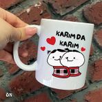 Hediyeci Abla Size Özel Kocam Da Kocam Karım Da Karım Seramik Baskılı Beyaz Kupa Bardak