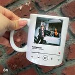 Hediyeci Abla Size Özel Spotify Mabel Martiz ve Mert Demir Anti Depresan Seramik Baskılı Beyaz Kupa Bardak
