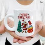 Hediyeci Abla Yeni Yıl Noel Baba Renkli Tasarımlar ve Dekoratif Kişiye Özel Beyaz Kupa Bardak