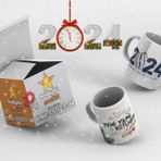 Hediyeci Market HMK-00023-02 Kişiye Özel 2024 Yılbaşı Temalı Beyaz Kupa Bardak