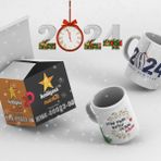 Hediyeci Market HMK-00023-05 Kişiye Özel 2024 Yılbaşı Temalı Beyaz Kupa Bardak