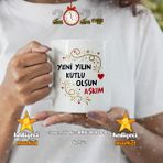 Hediyeci Market HMK-00024-01 Kişiye Özel 2024 Yılbaşı Temalı Beyaz Kupa Bardak