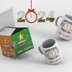 Hediyeci Market HMK-00045 Kişiye Özel Yılbaşı Temalı Beyaz Kupa Bardak