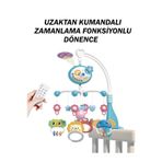 hediyecik Uzaktan Kumandalı Projeksiyonlu Fonksiyonlu Dönence - Zamanlama Fonksiyonlu - Beşik Oyuncağı 54 Cm
