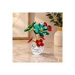 hediyeconcepti Kristal Taşlı Dekoratif Çiçek Biblo 14 CM | Lüks Masa Üstü Cam Vazo Süs Objesi