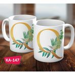 Hediyedukkani HD-B1001-326Q-SG Q Harfi Çiçekli Simli Gold Kupa Bardak