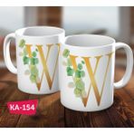 Hediyedukkani HD-B1001-343W-SG W Harfi Pembe Çerçeveli Simli Gold Kupa Bardak