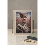 Hediyefuryası Gazi Mustafa Kemal Atatürk Portreli Bez Kitap Kılıfı - Çok Renkli