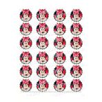 hediyehobihersey 24 Adet Mini Mouse Resimli Yenilebilir Pasta Ve Kurabiye Baskı Kağıdı