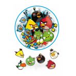 Hediyehobihersey Angr Birds Resimli Yenilebilir Pasta Üstü Şeker Kağıdı Baskısı, Yenilebilir Baskı