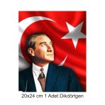 Hediyehobihersey Atatürk Büyük Boy 20X24 Cm A4 Yenilebilir Pasta Kurabiye Şeker Hamuru Kağıt Baskısı Dikdörtgen