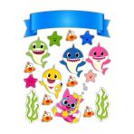 hediyehobihersey Bayb Shark Yenilebilir Resimli Pasta Şeker Kağıt Baskısı