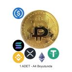 hediyehobihersey Bitcoin Kripto 7 Adet A4 Yenilebilir Süsü Pasta Kurabiye Şeker Hamuru Kağıt Baskısı