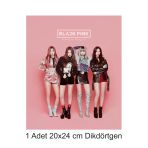 hediyehobihersey Black Pink Büyük Boy 20x24 cm A4 Yenilebilir Pasta Kurabiye Şeker Hamuru Kağıt Baskısı Dikdörtgen