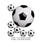 Hediyehobihersey Futbol Topu 7 Adet A4 Yenilebilir Süsü Pasta Kurabiye Şeker Hamuru Kağıt Baskısı