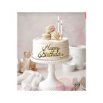 hediyehobihersey Happy Birthday Altın Pasta Önü Yazı Please Pasta Süsü