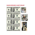hediyehobihersey Hazır Kesilmiş Dolar Şekerli Kağıda Baskı Yenilebilir Kağıt Pasta Baskısı