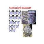 hediyehobihersey Hazır Kesilmiş Kelebek Pasta Süsü Şekerli Kağıt Yenilebilir Kelebek